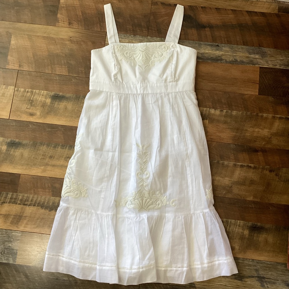 Vinyard Vines Beachy Embroidered White Dress Romantic Feminine - Picture 2 of 11